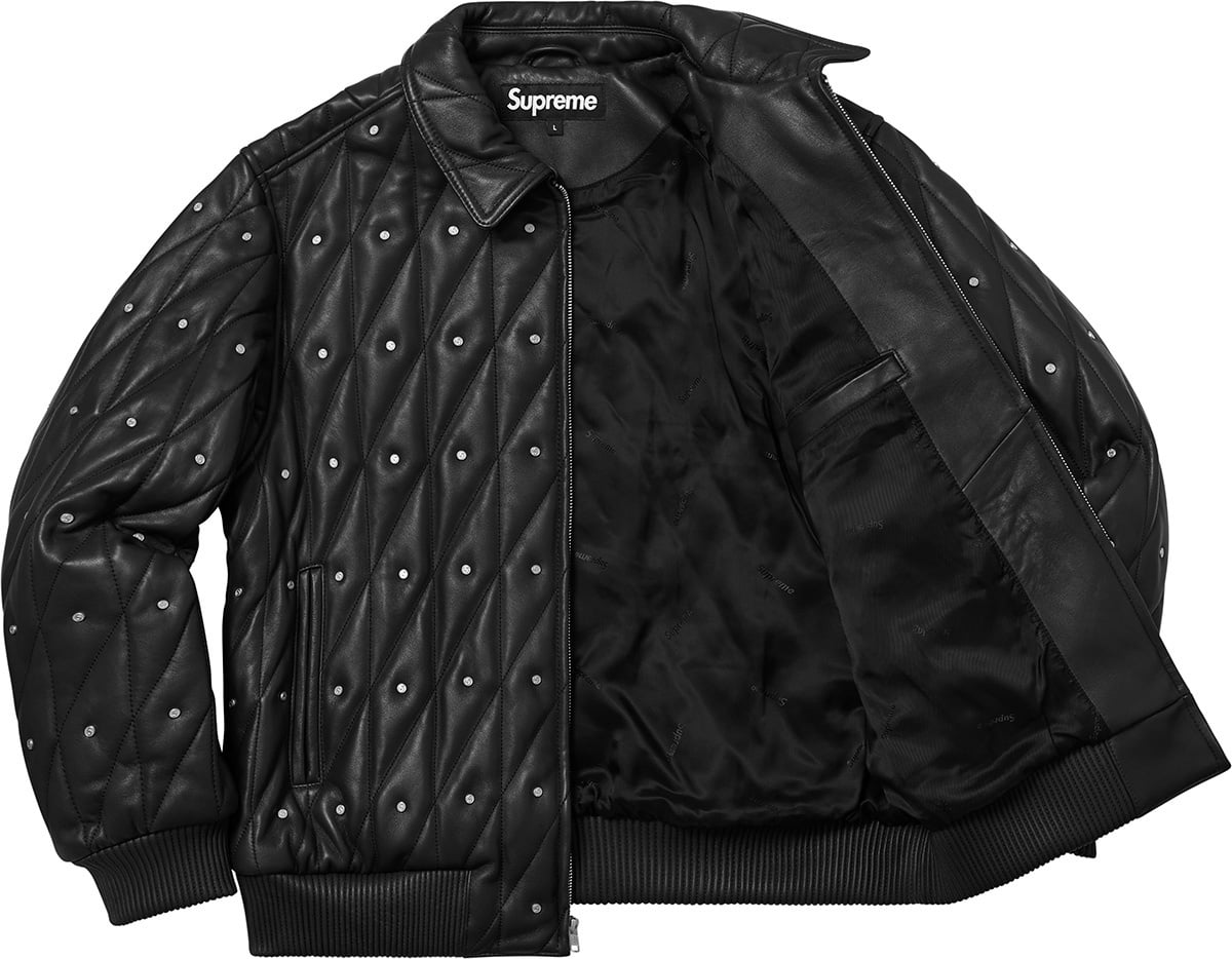 Quilted Studded Leather Jacket view 19